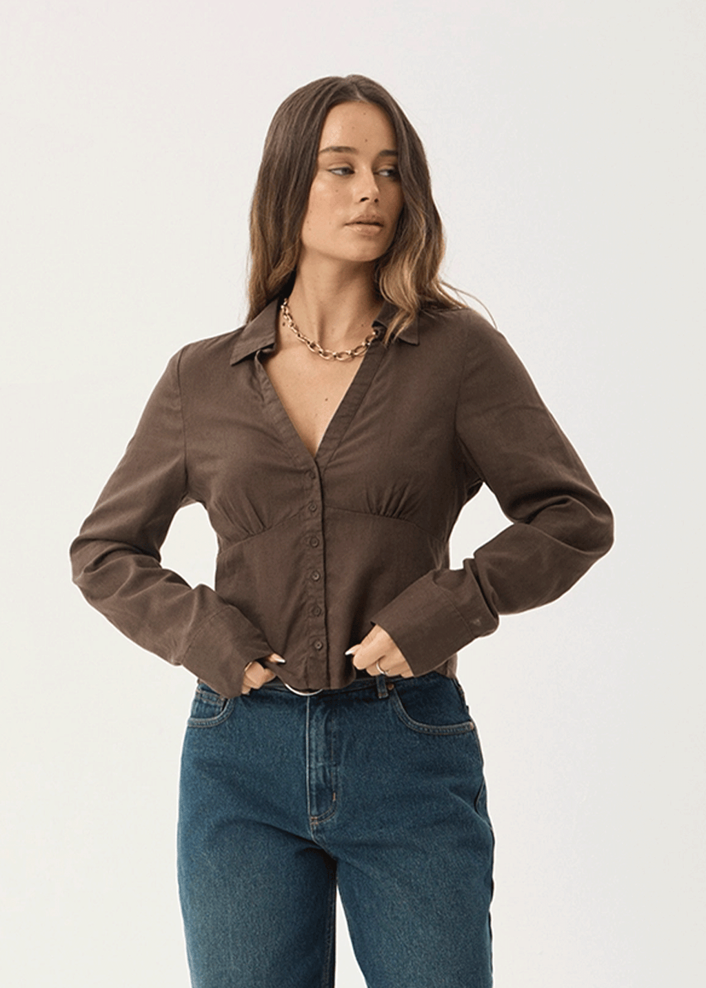 AFENDS Womens Archive - Shirt - Coffee