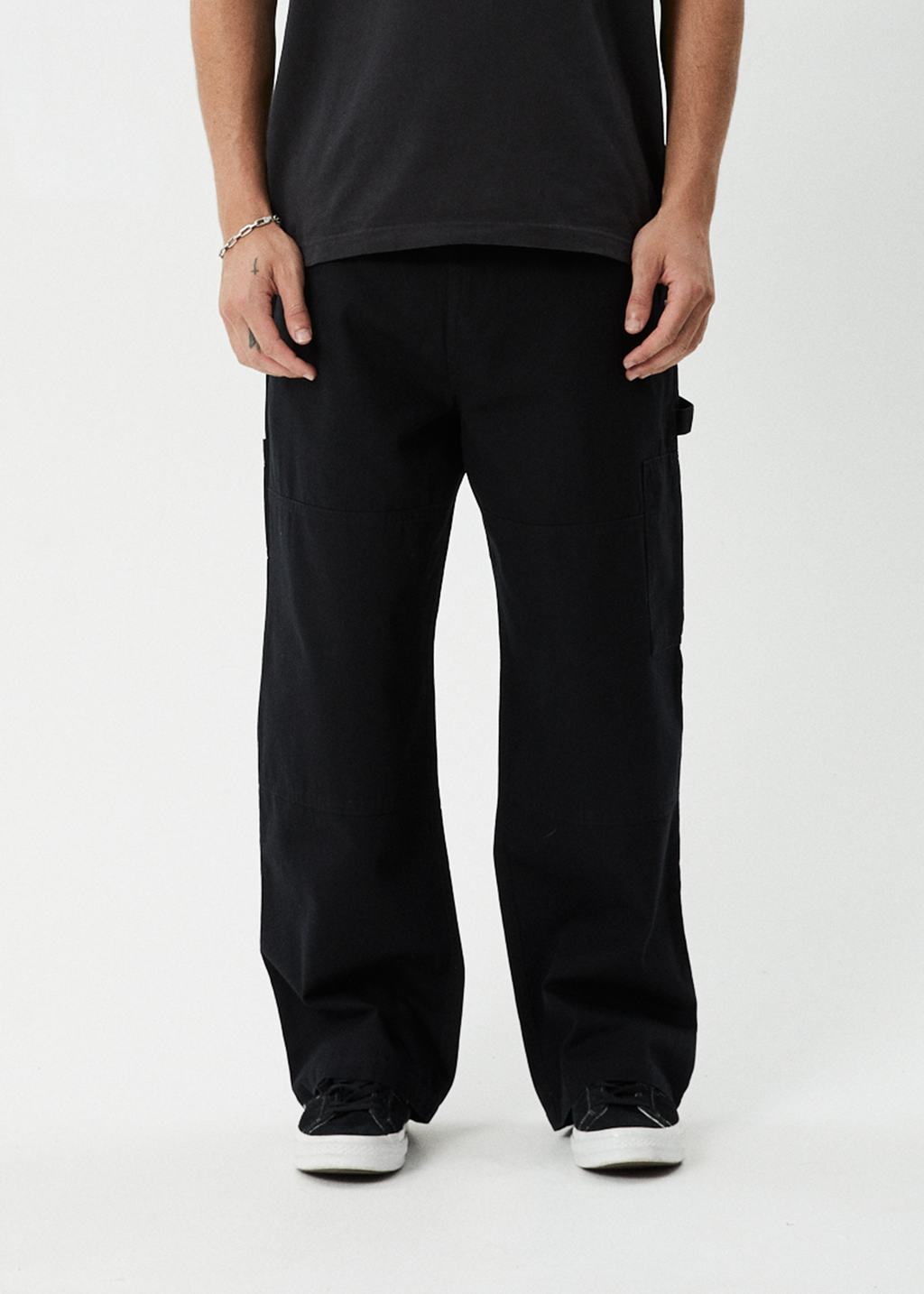 AFENDS Mens Richmond - Canvas Workwear Pant - Black