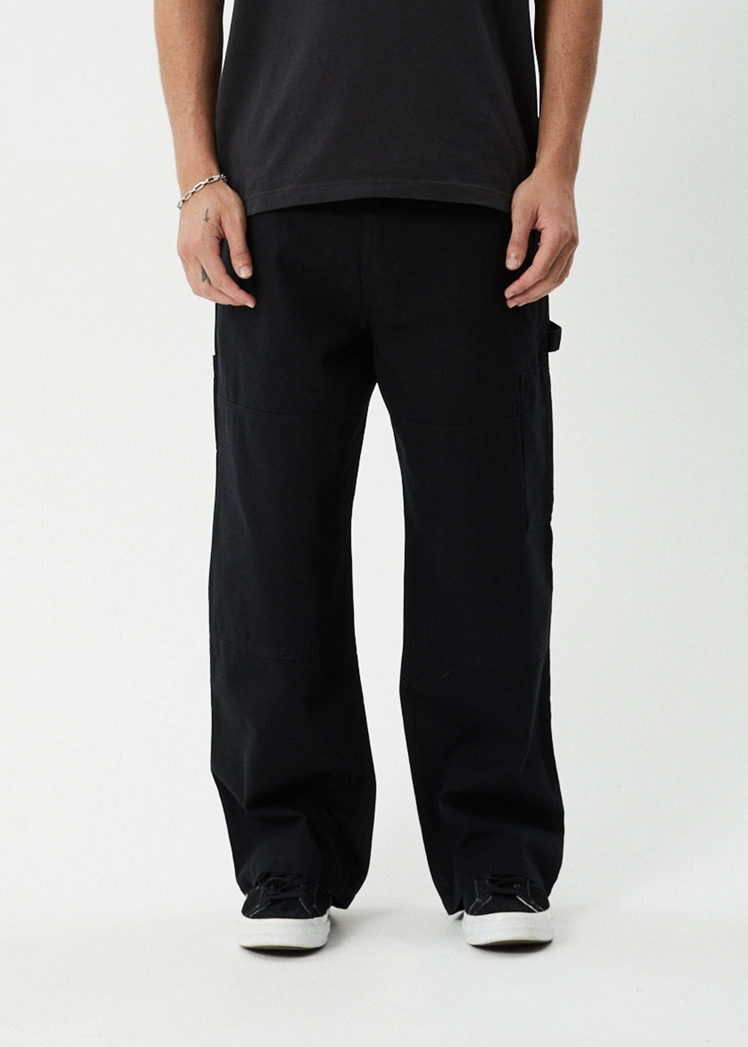 AFENDS Mens Richmond - Canvas Workwear Pant - Black