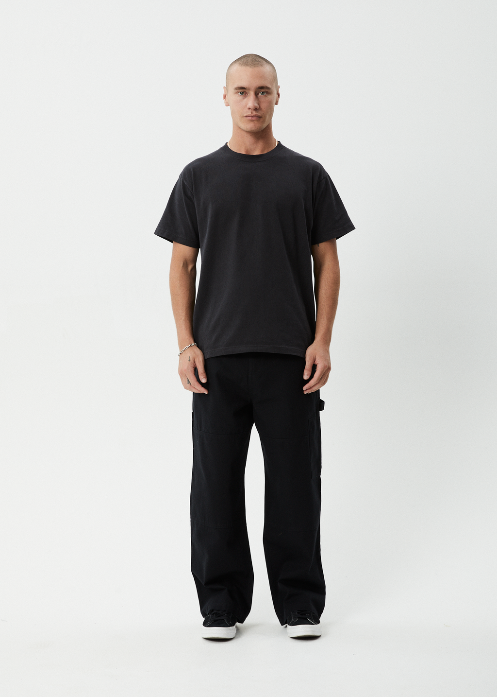 AFENDS Mens Richmond - Canvas Workwear Pant - Black