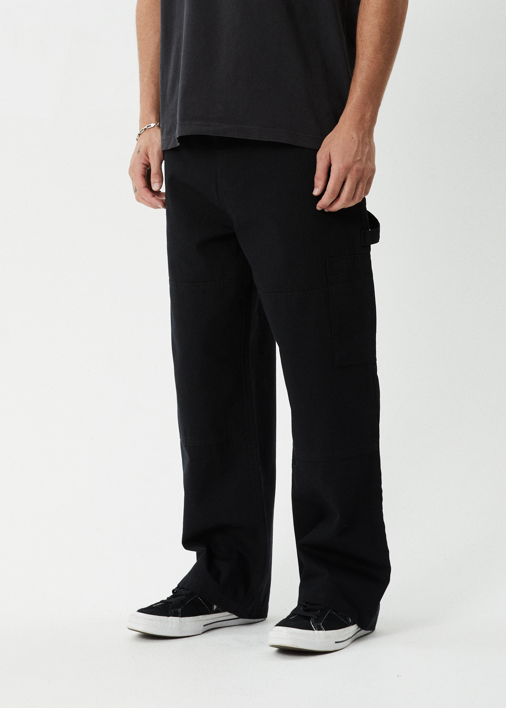 AFENDS Mens Richmond - Canvas Workwear Pant - Black
