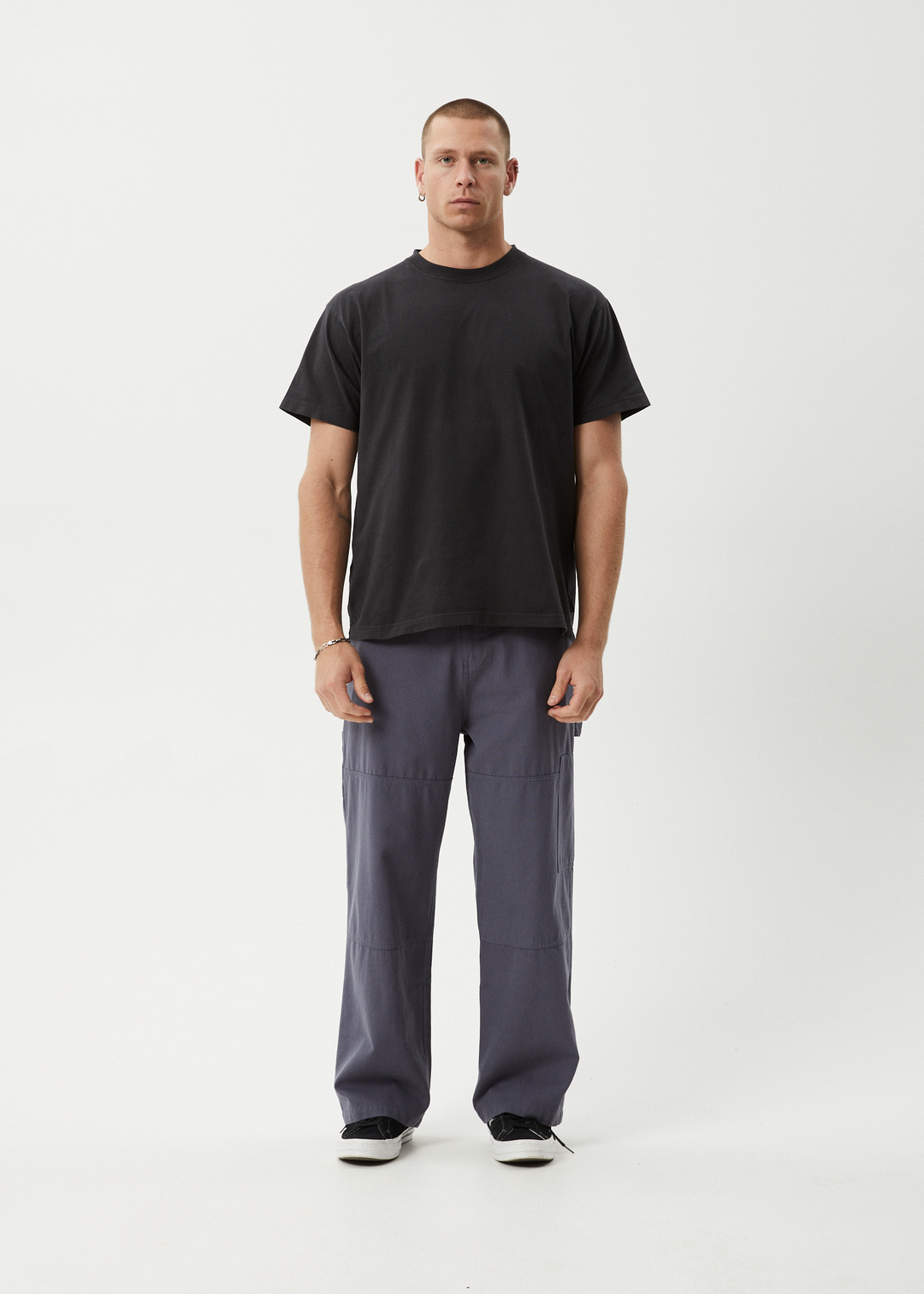 AFENDS Mens Richmond - Canvas Carpenter Pants - Marlin 