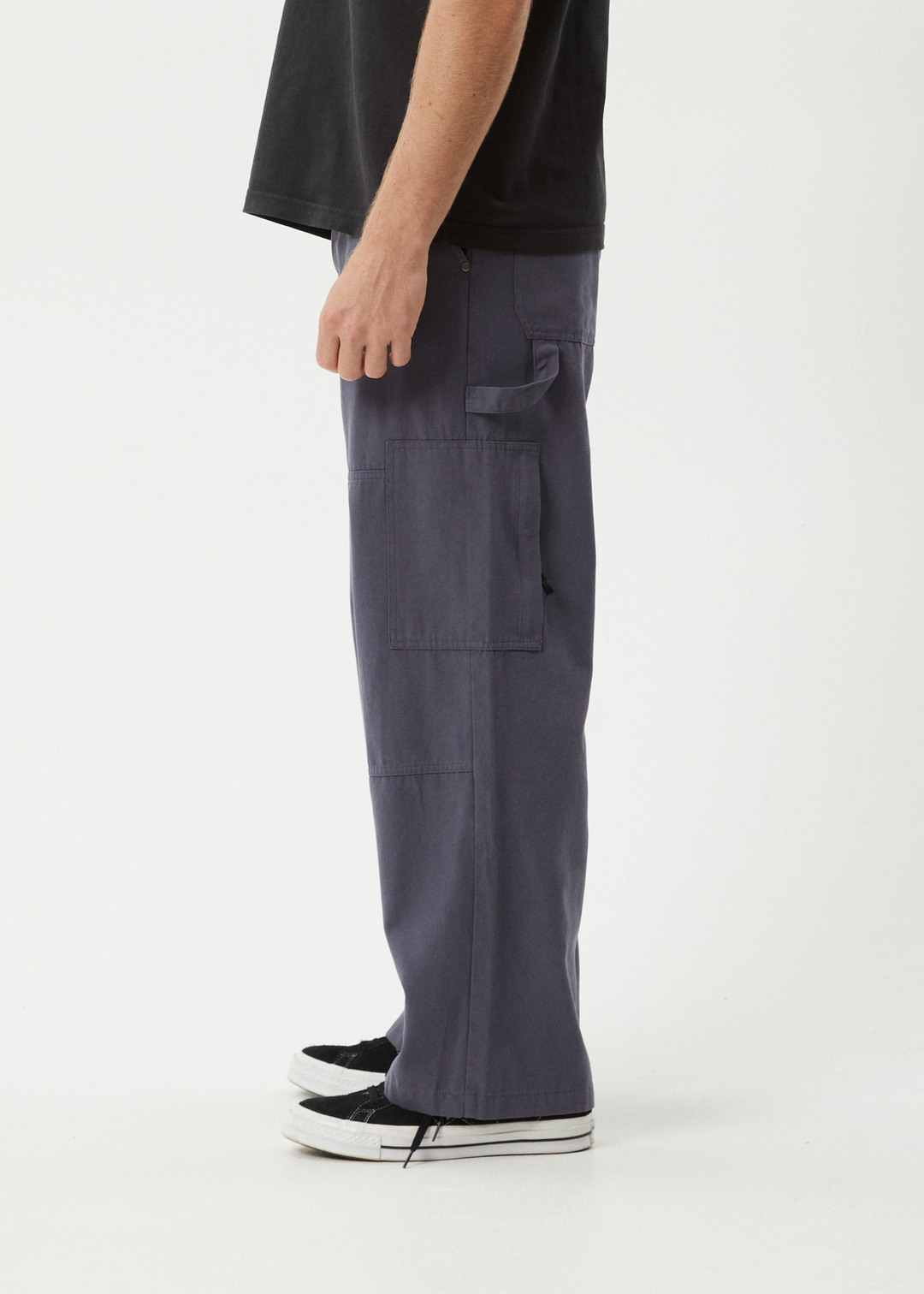 AFENDS Mens Richmond - Canvas Carpenter Pants - Marlin 