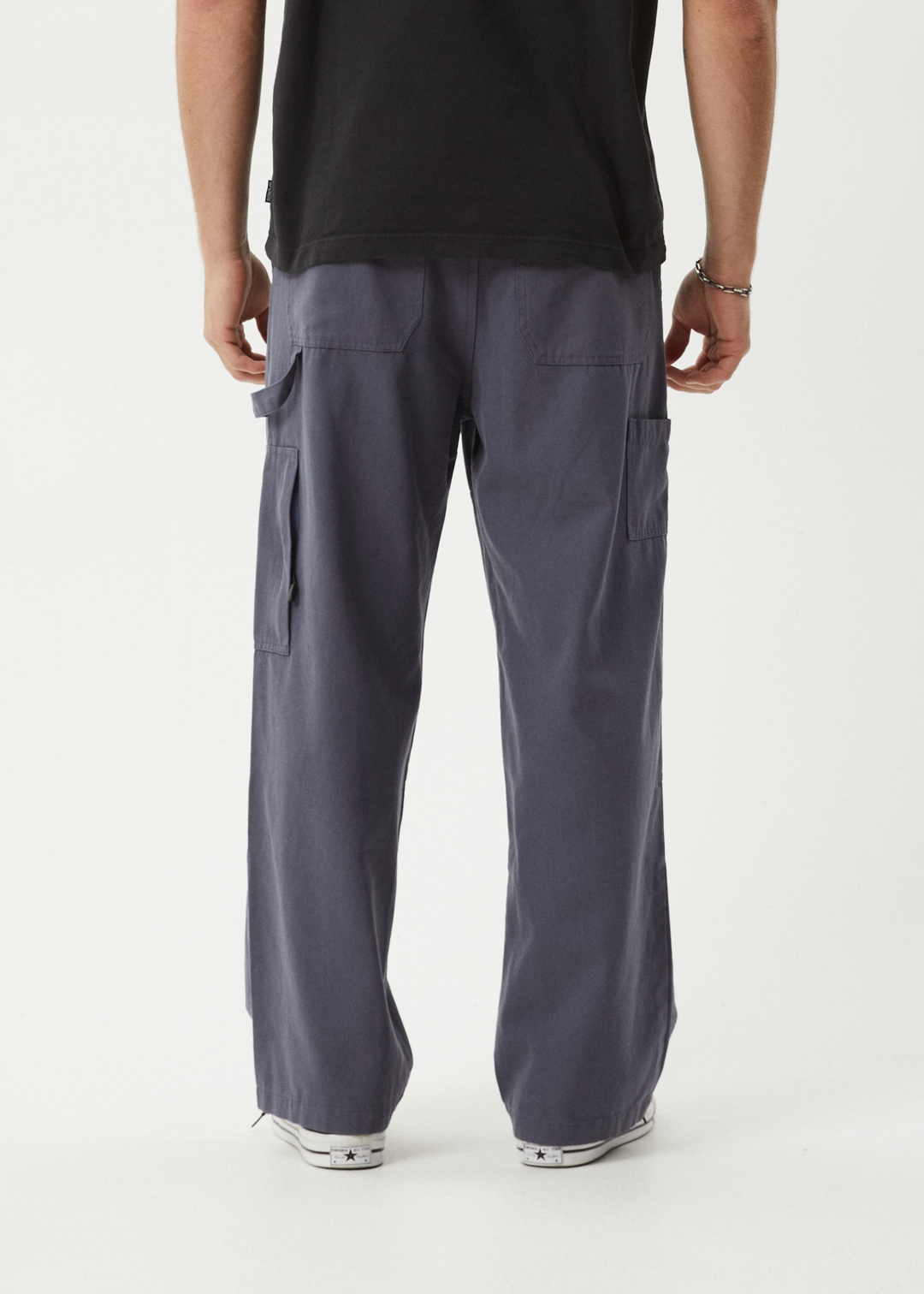 AFENDS Mens Richmond - Canvas Carpenter Pants - Marlin 