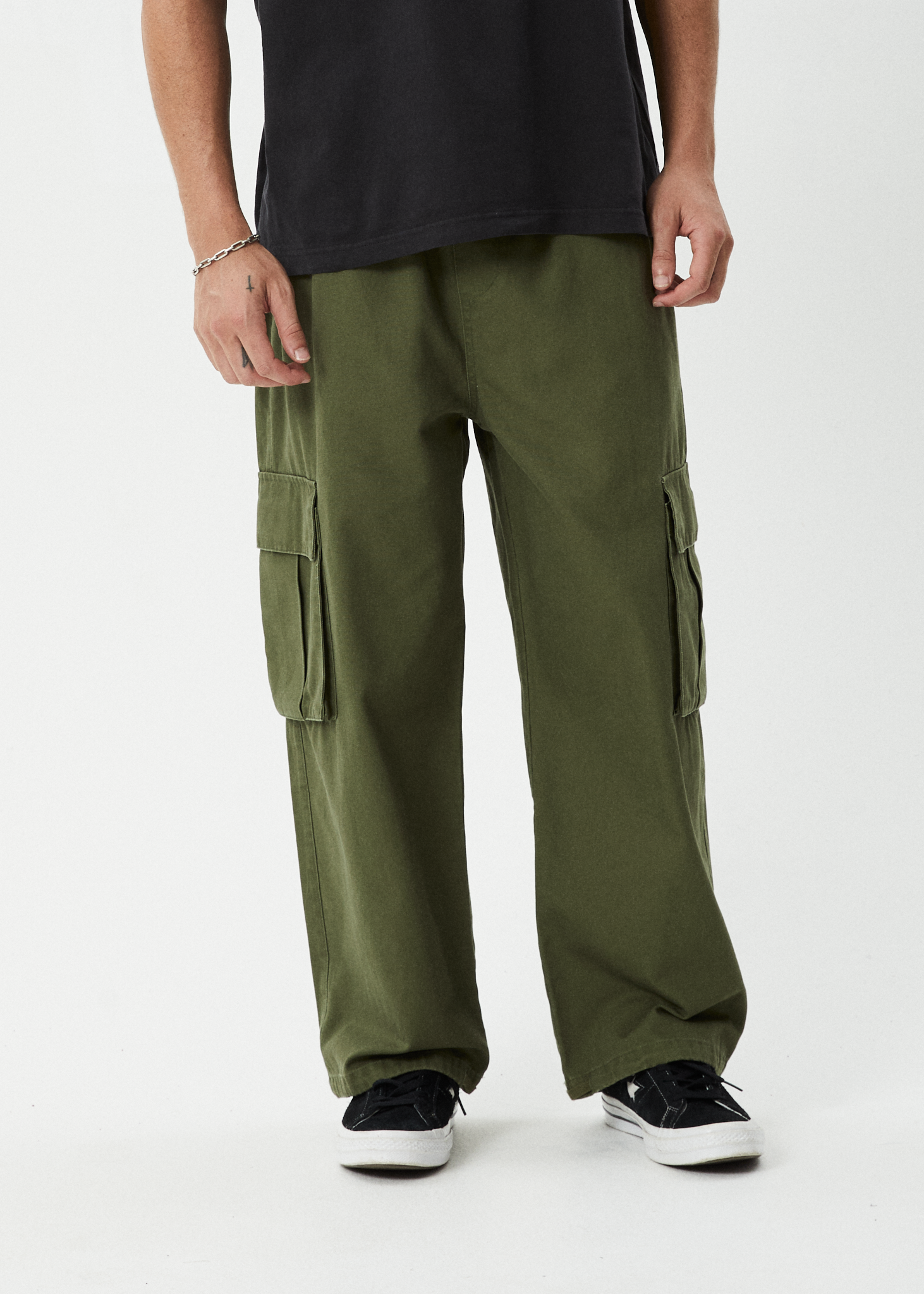 AFENDS Mens Atlas Canvas - Cargo Pant - Military