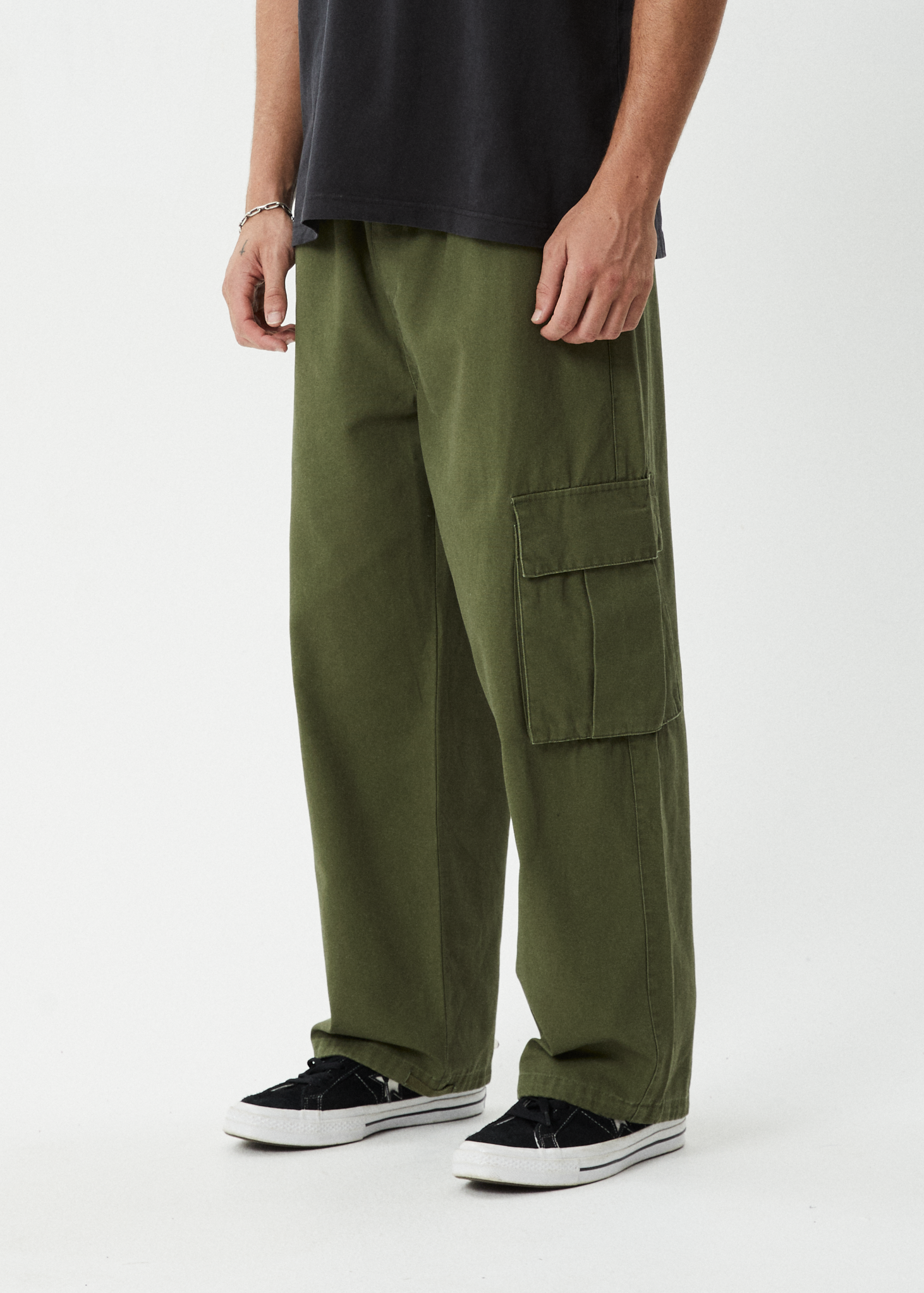 AFENDS Mens Atlas Canvas - Cargo Pant - Military