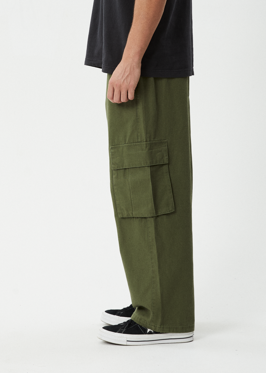AFENDS Mens Atlas Canvas - Cargo Pant - Military