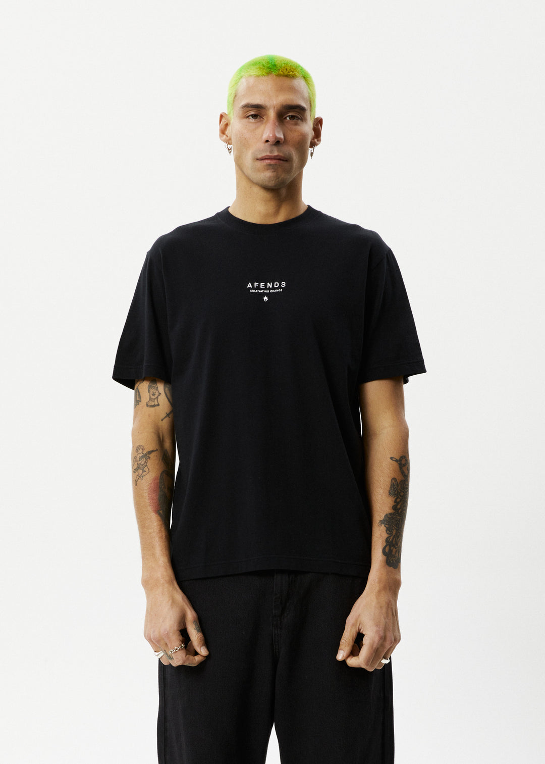 AFENDS Mens Space - Retro Fit Tee - Black 