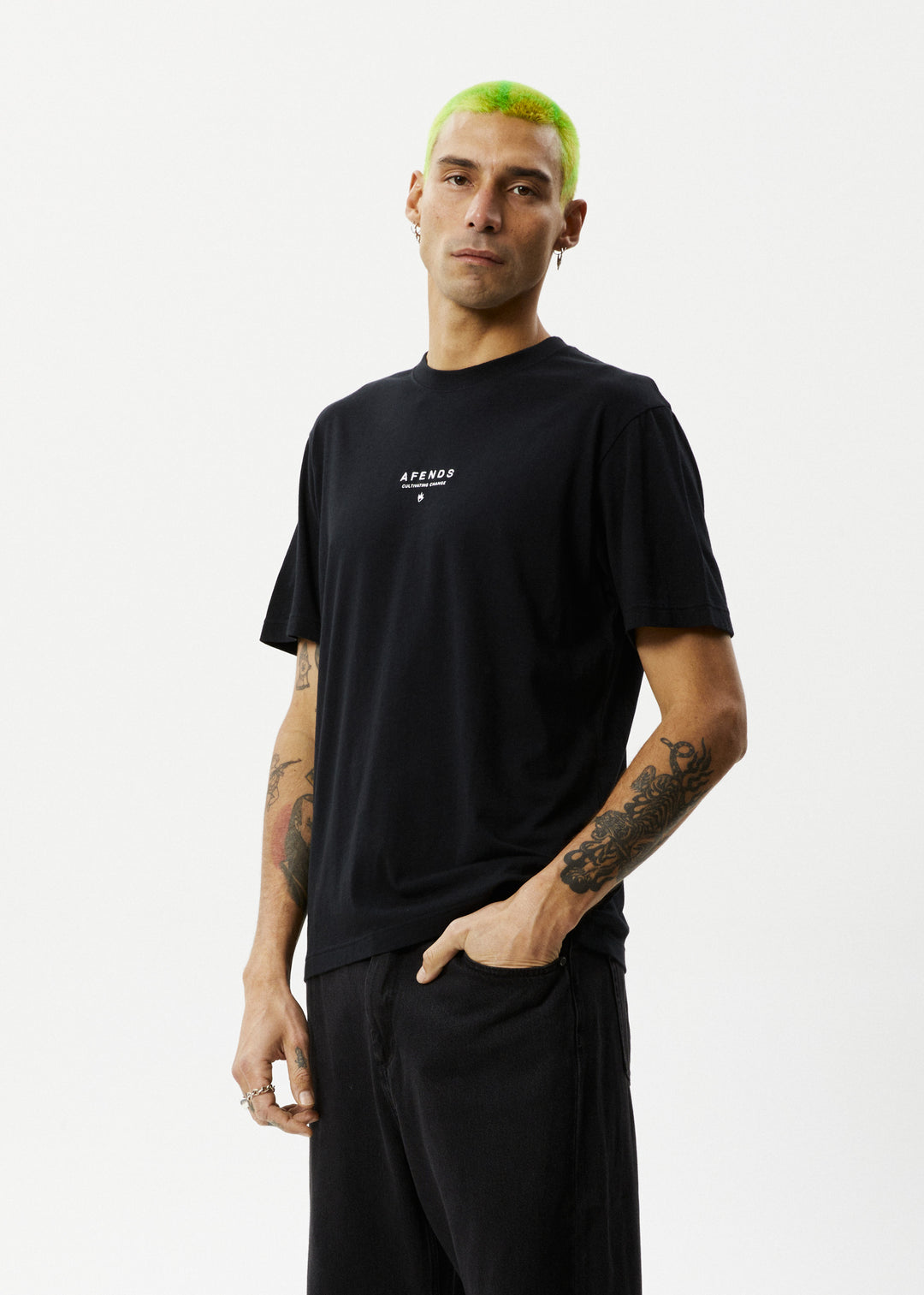 AFENDS Mens Space - Retro Fit Tee - Black 