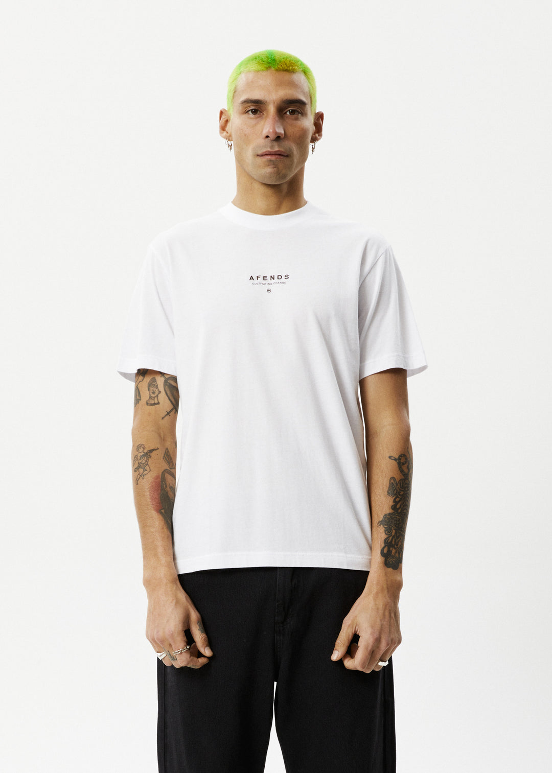 AFENDS Mens Space - Retro Fit Tee - White 