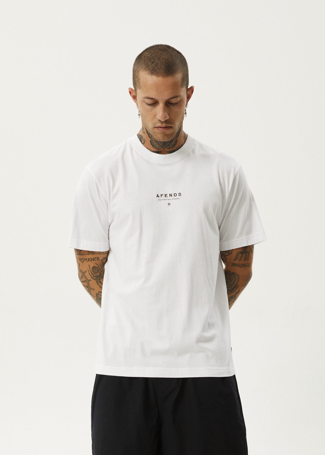 AFENDS Mens Space - Retro Fit Tee - White 