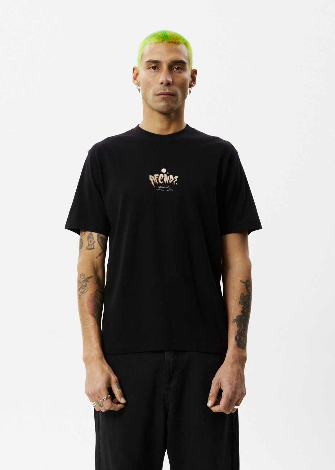 AFENDS Mens Enjoyment - Retro Fit Tee - Black 