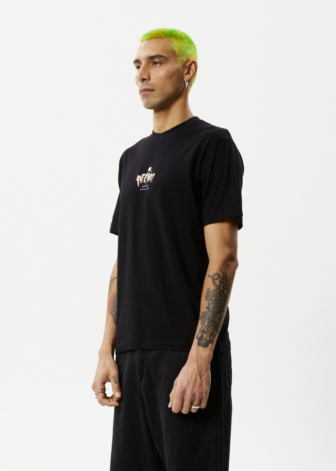 AFENDS Mens Enjoyment - Retro Fit Tee - Black 