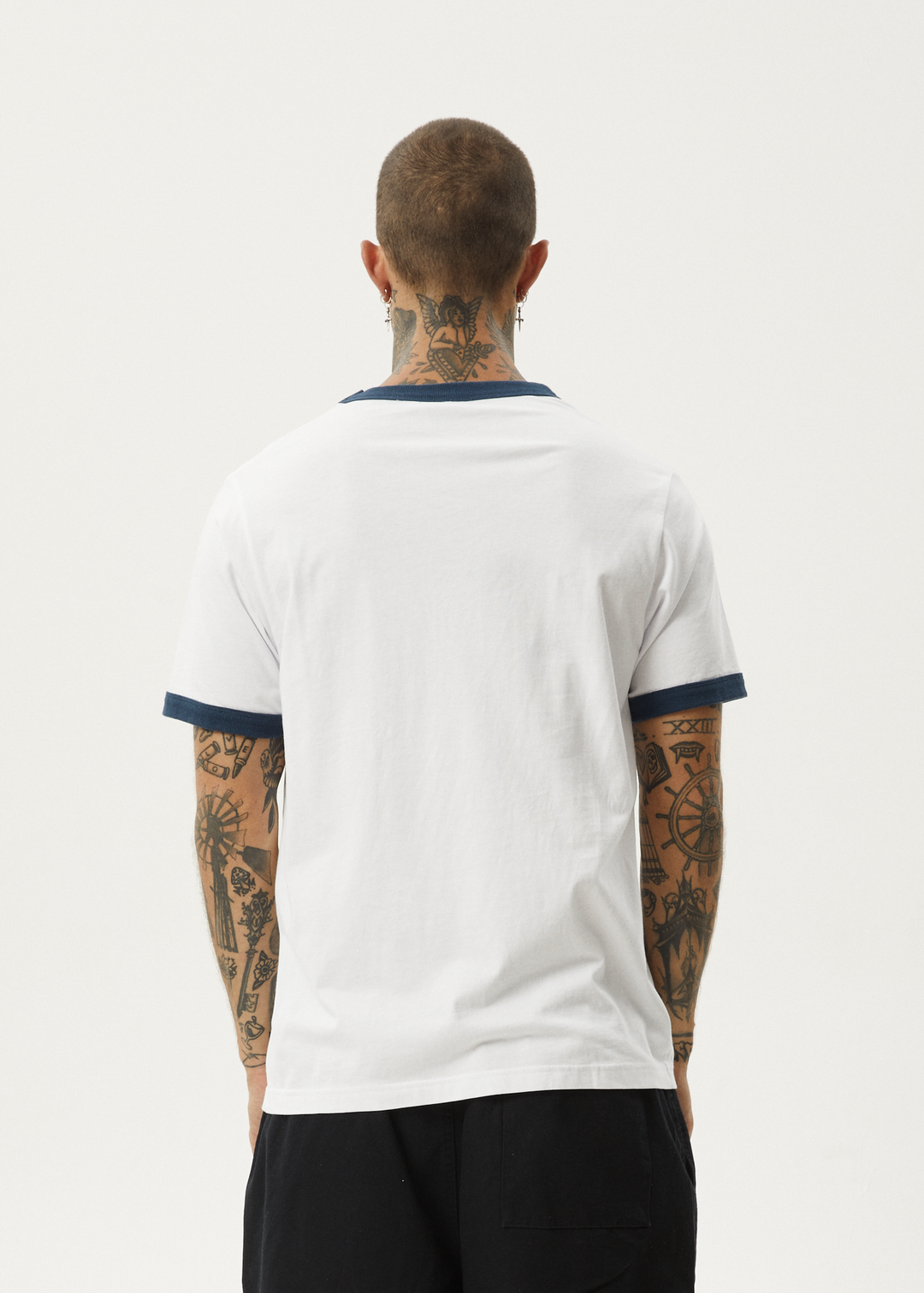 AFENDS Mens Interstellar - Ringer Tee - White 