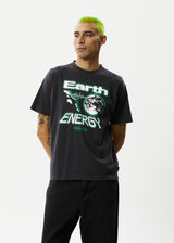 Afends Mens Earth Energy - Boxy Fit Tee - Stone Black - Afends mens earth energy   boxy fit tee   stone black 