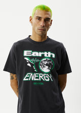 Afends Mens Earth Energy - Boxy Fit Tee - Stone Black - Afends mens earth energy   boxy fit tee   stone black 
