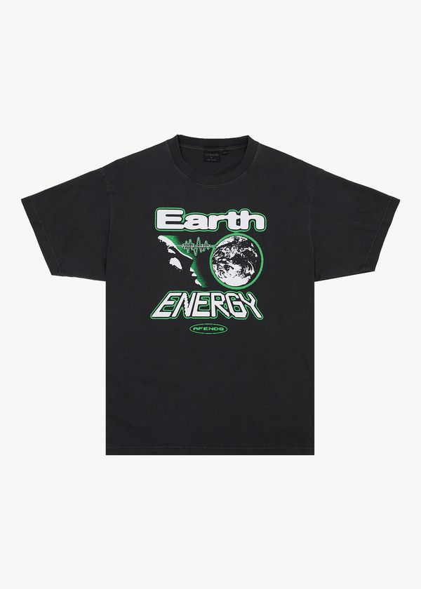Afends Mens Earth Energy - Boxy Fit Tee - Stone Black