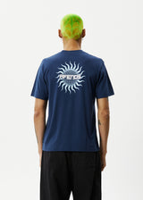 Afends Mens Solar Flare - Retro Fit Tee - Navy - Afends mens solar flare   retro fit tee   navy 