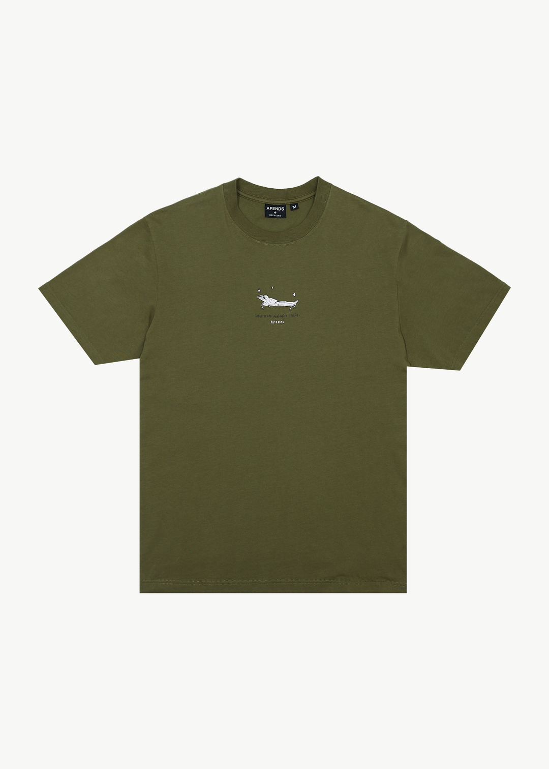 AFENDS Mens Relaxed - Retro Fit Tee - Military 