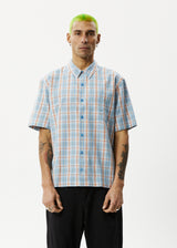 Afends Mens Position - Short Sleeve Shirt - Lake Check - Afends mens position   short sleeve shirt   lake check