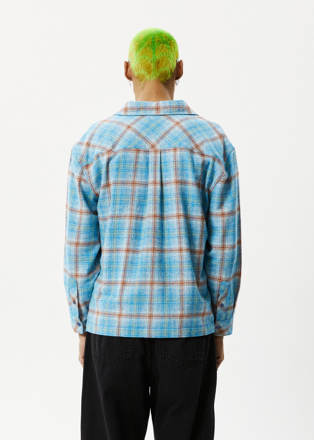 AFENDS Mens Position - Flannel Shirt - Lake Check 