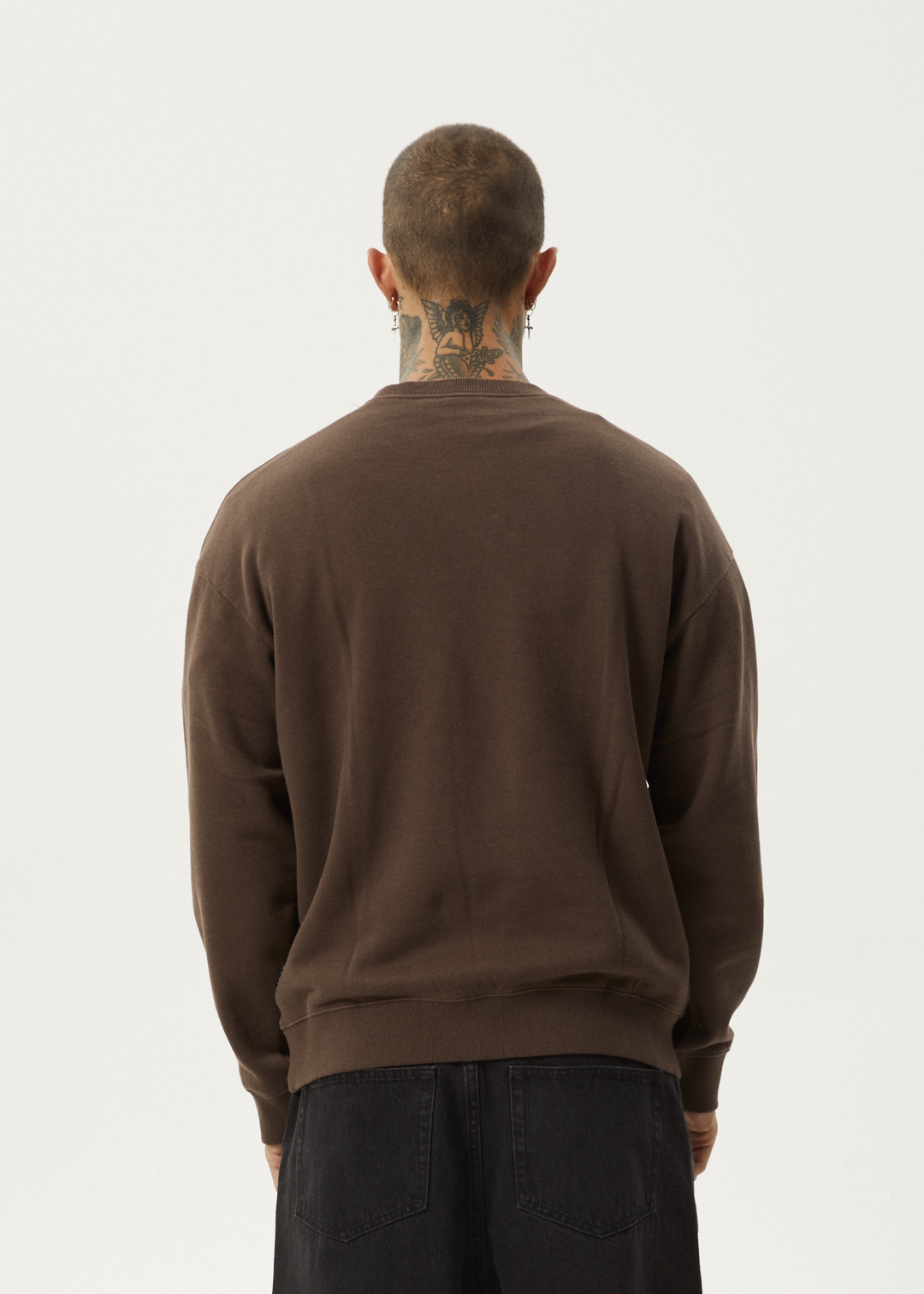 AFENDS Mens Space - Crew Neck - Coffee 