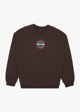 Afends Mens Solar Flare - Crew Neck - Coffee - Afends mens solar flare   crew neck   coffee 
