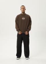 Afends Mens Solar Flare - Crew Neck - Coffee - Afends mens solar flare   crew neck   coffee 