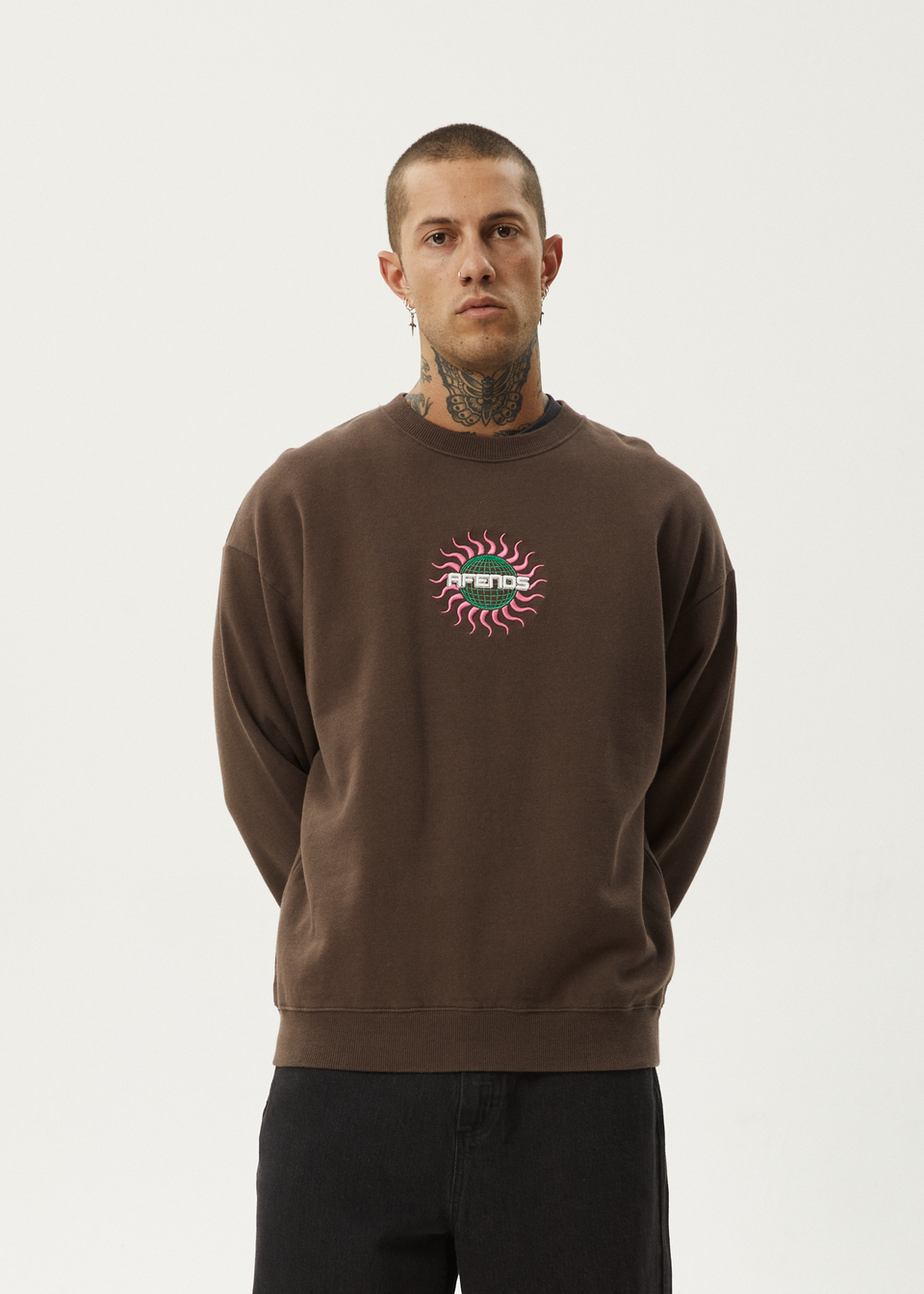 AFENDS Mens Graveyard - Boxy Tee - Moonbeam