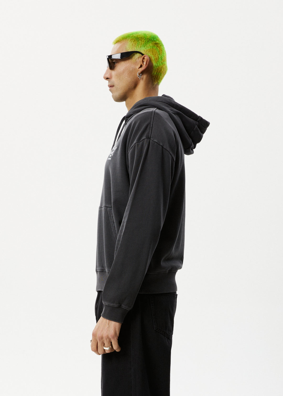 AFENDS Mens Graveyard - Pull On Hood - Charcoal 