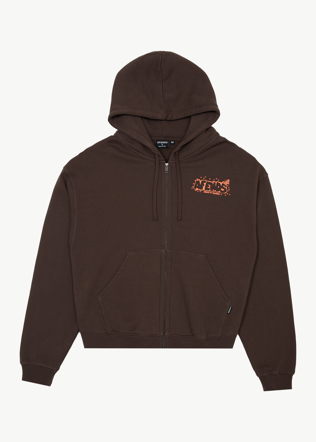 AFENDS Mens Cosmic Life - Zip Hood - Coffee 