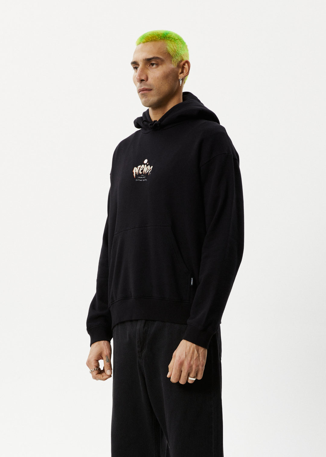 AFENDS Mens Enjoyment - Pull On Hood - Black 