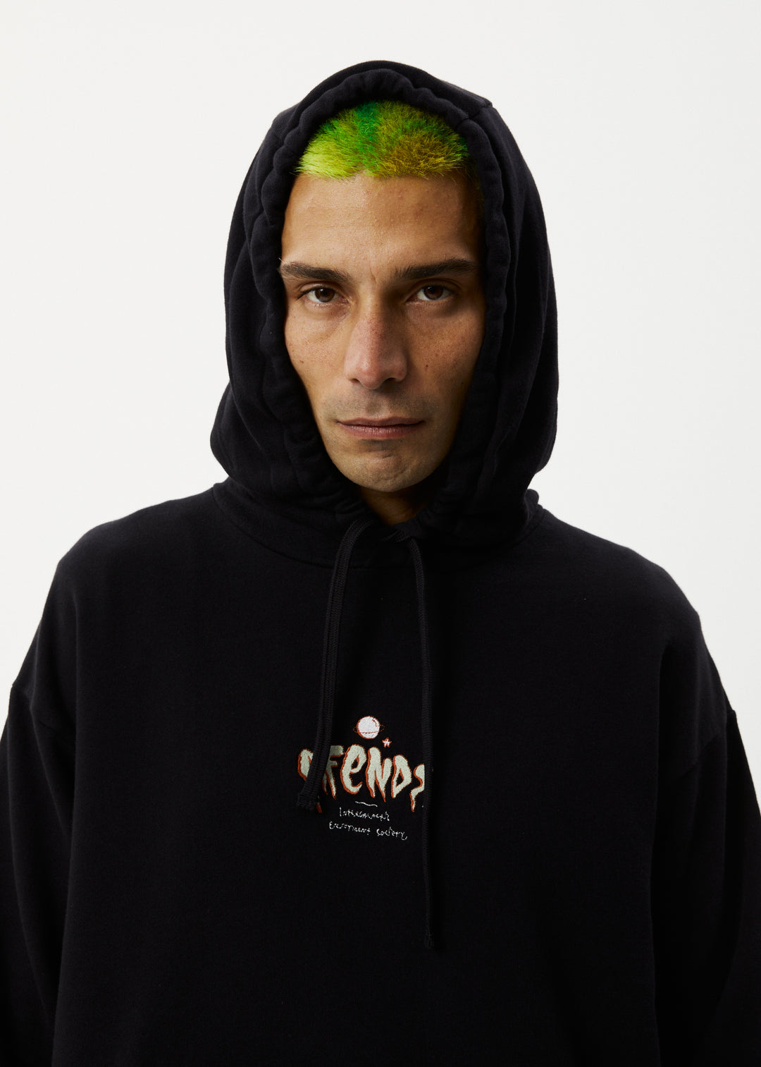 AFENDS Mens Enjoyment - Pull On Hood - Black 