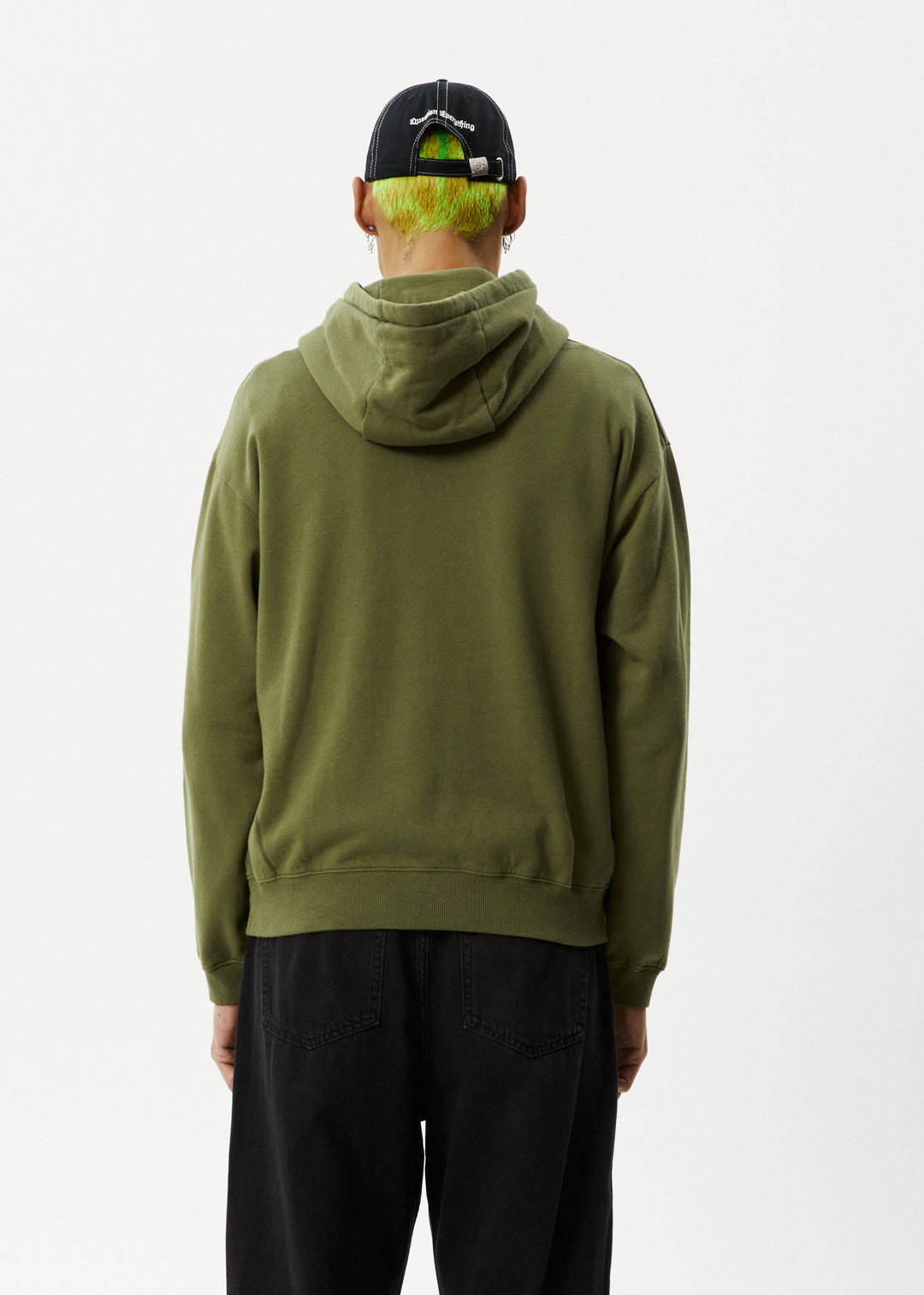 AFENDS Mens Enjoyment - Pull On Hood - Military 