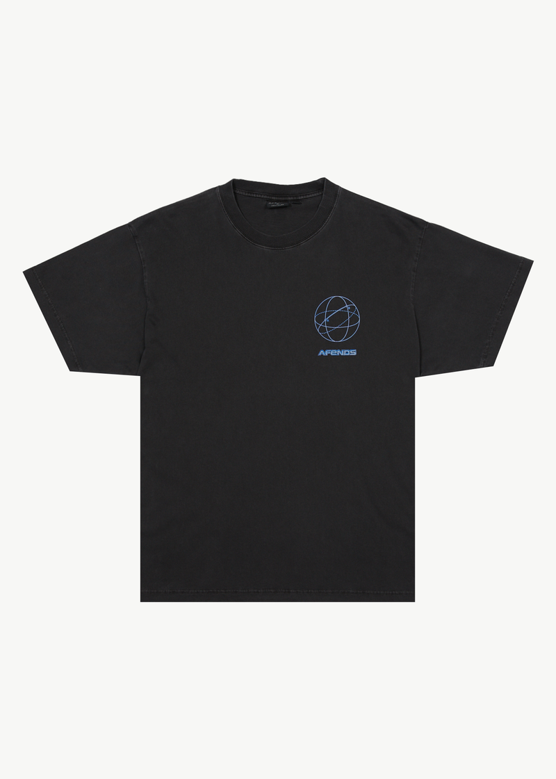 Afends Mens Globalisation - Boxy T-Shirt - Stone Black