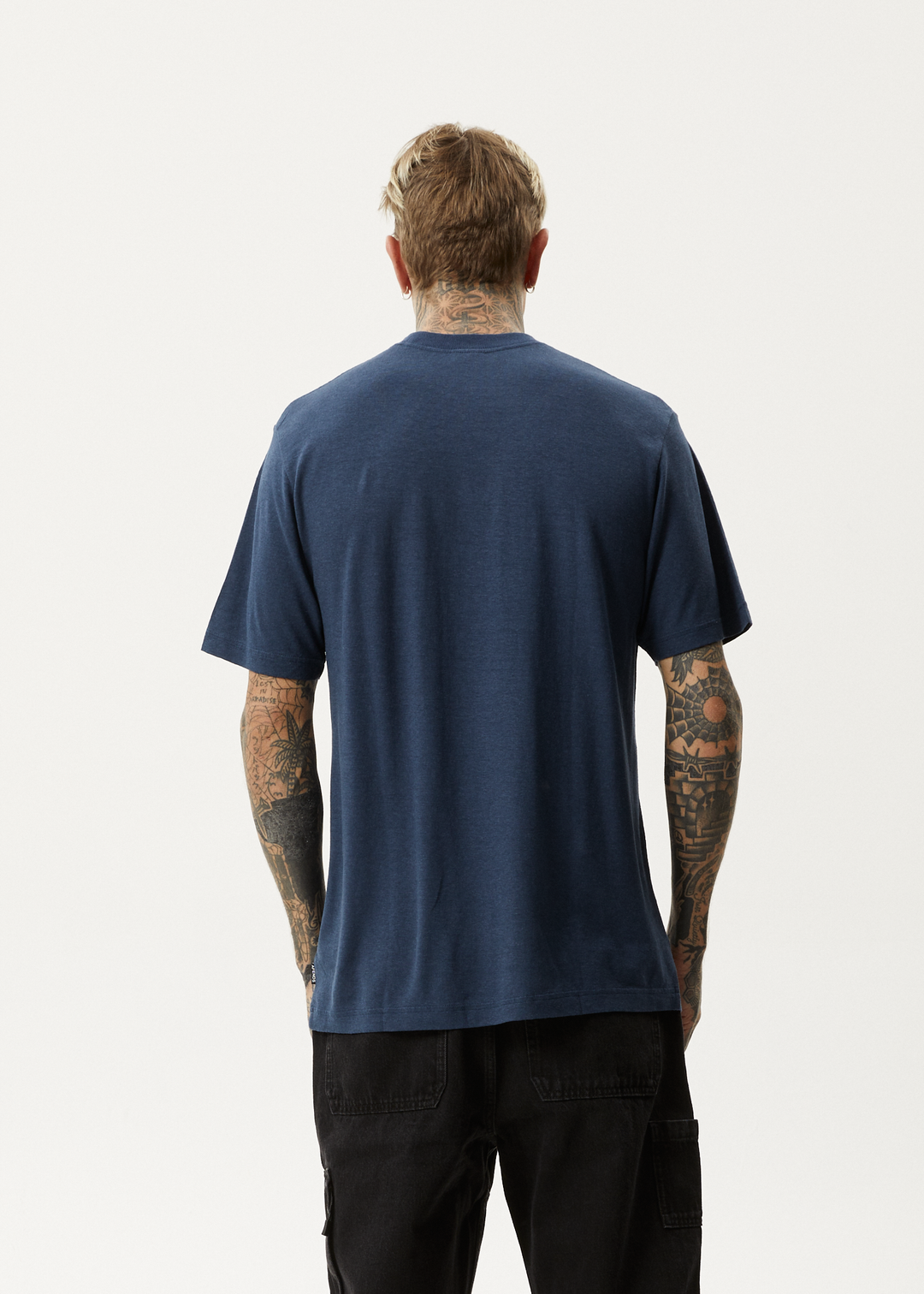 AFENDS Mens Hometown - Retro T-Shirt - Navy 