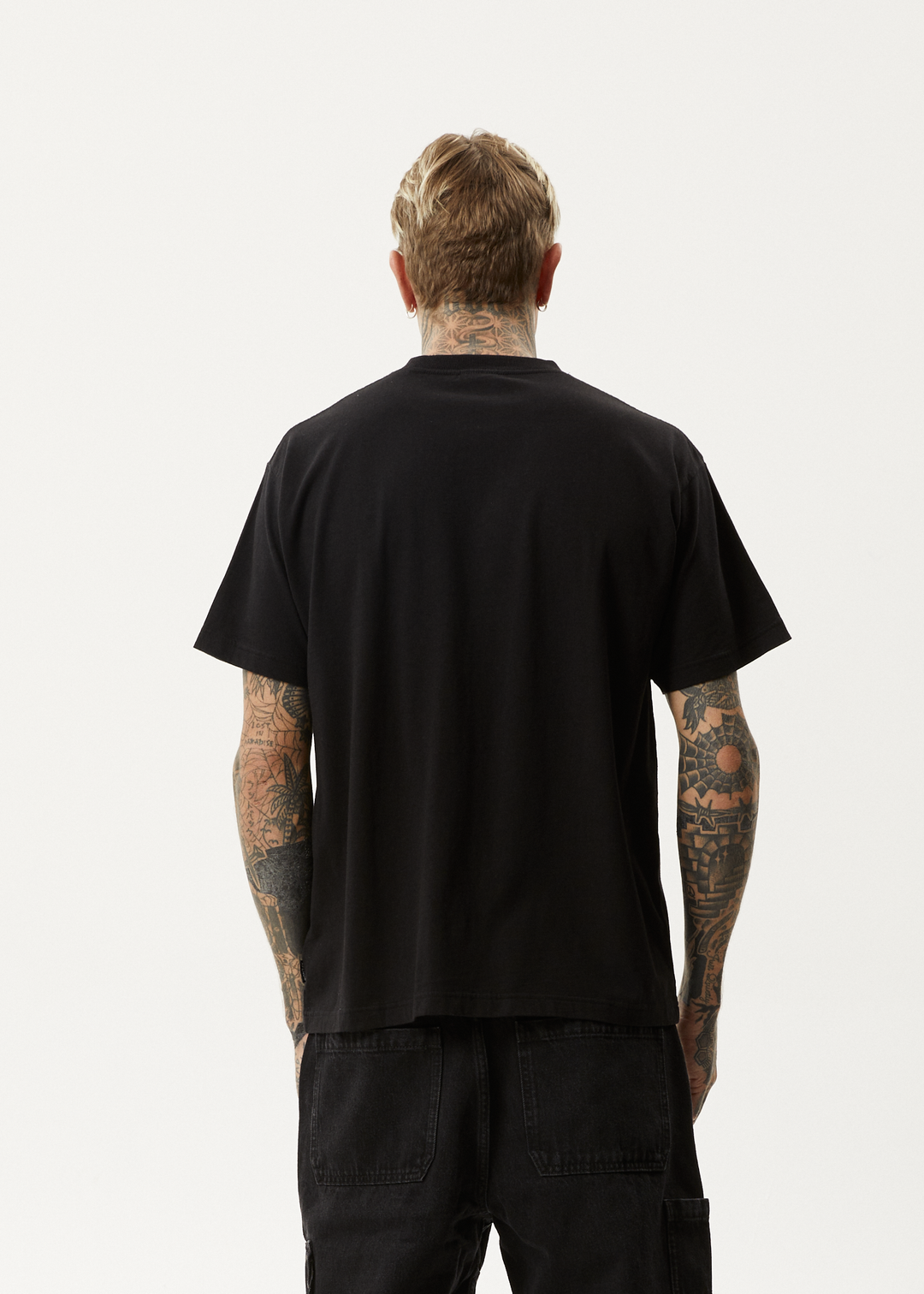 AFENDS Mens Pilot - Boxy T-Shirt - Black 