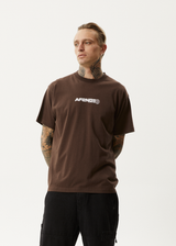 AFENDS Mens Pilot - Boxy T-Shirt - Coffee - Afends mens pilot   boxy t shirt   coffee 