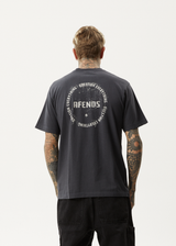 AFENDS Mens Questions - Retro T-Shirt - Charcoal - Afends mens questions   retro t shirt   charcoal 