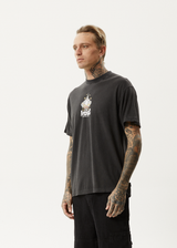 AFENDS Mens Magic Wizzo - Boxy T-Shirt - Stone Black - Afends mens magic wizzo   boxy t shirt   stone black 