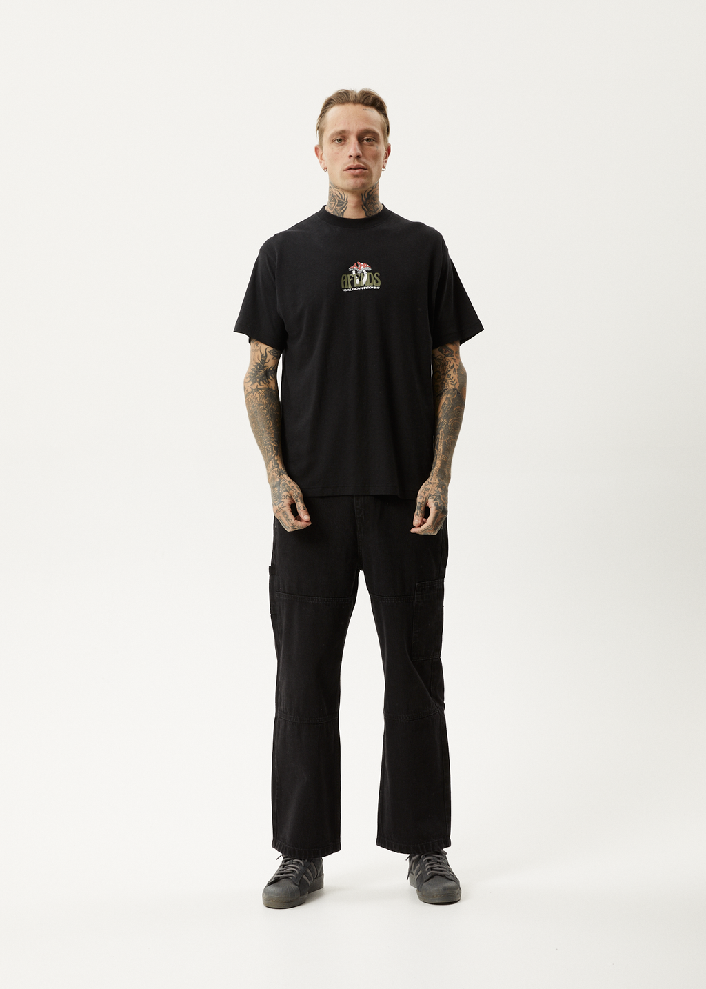 AFENDS Mens Let It Grow - Boxy Tee - Black