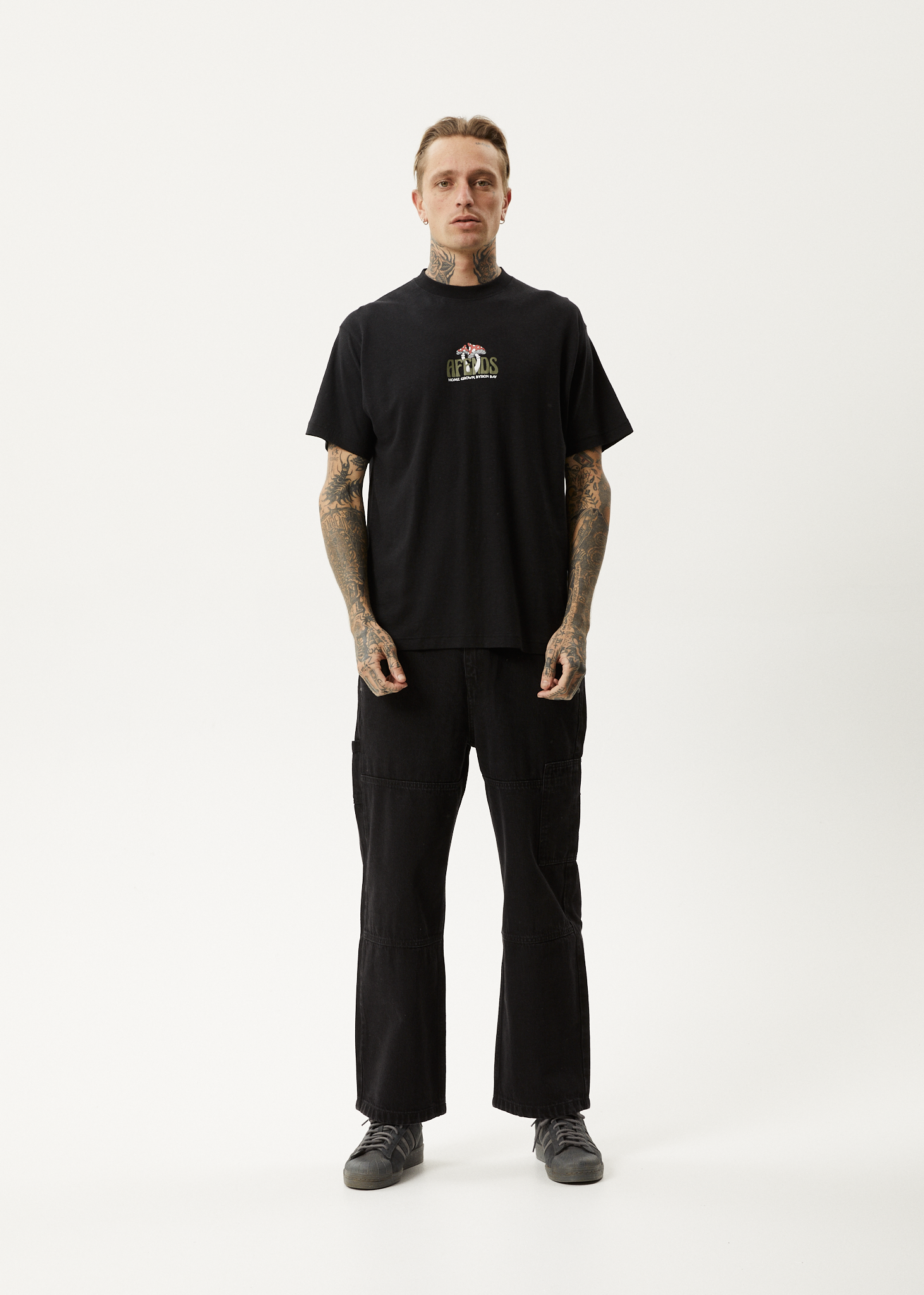 AFENDS Mens Let It Grow - Boxy Tee - Black