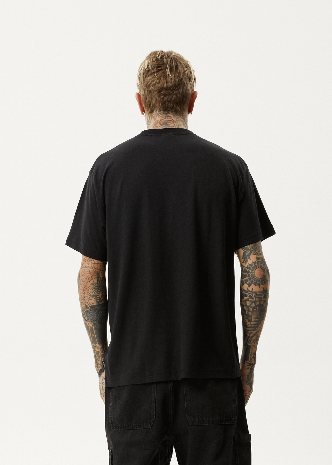 AFENDS Mens Let It Grow - Boxy T-Shirt - Black 