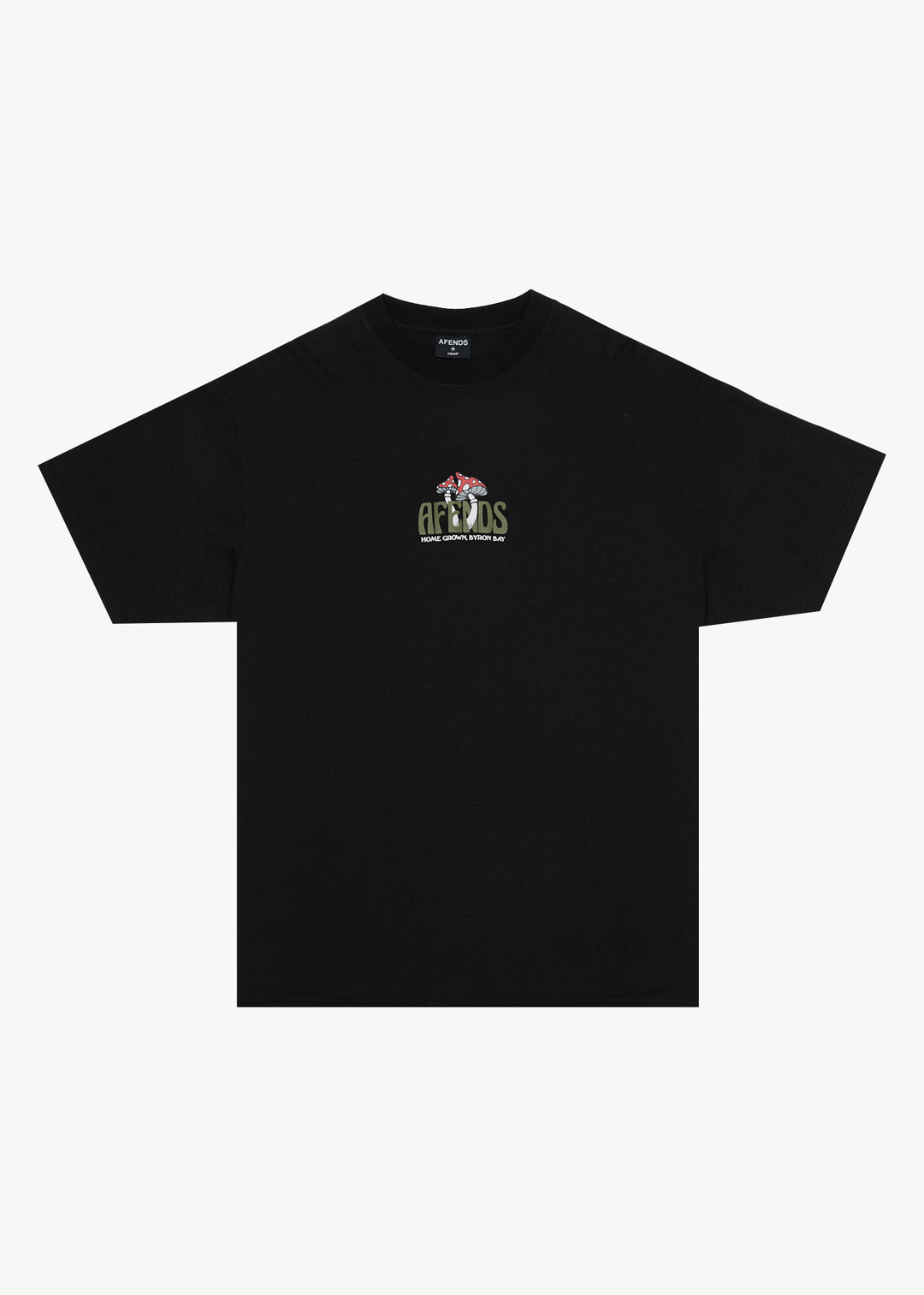 AFENDS Mens Let It Grow - Boxy T-Shirt - Black 