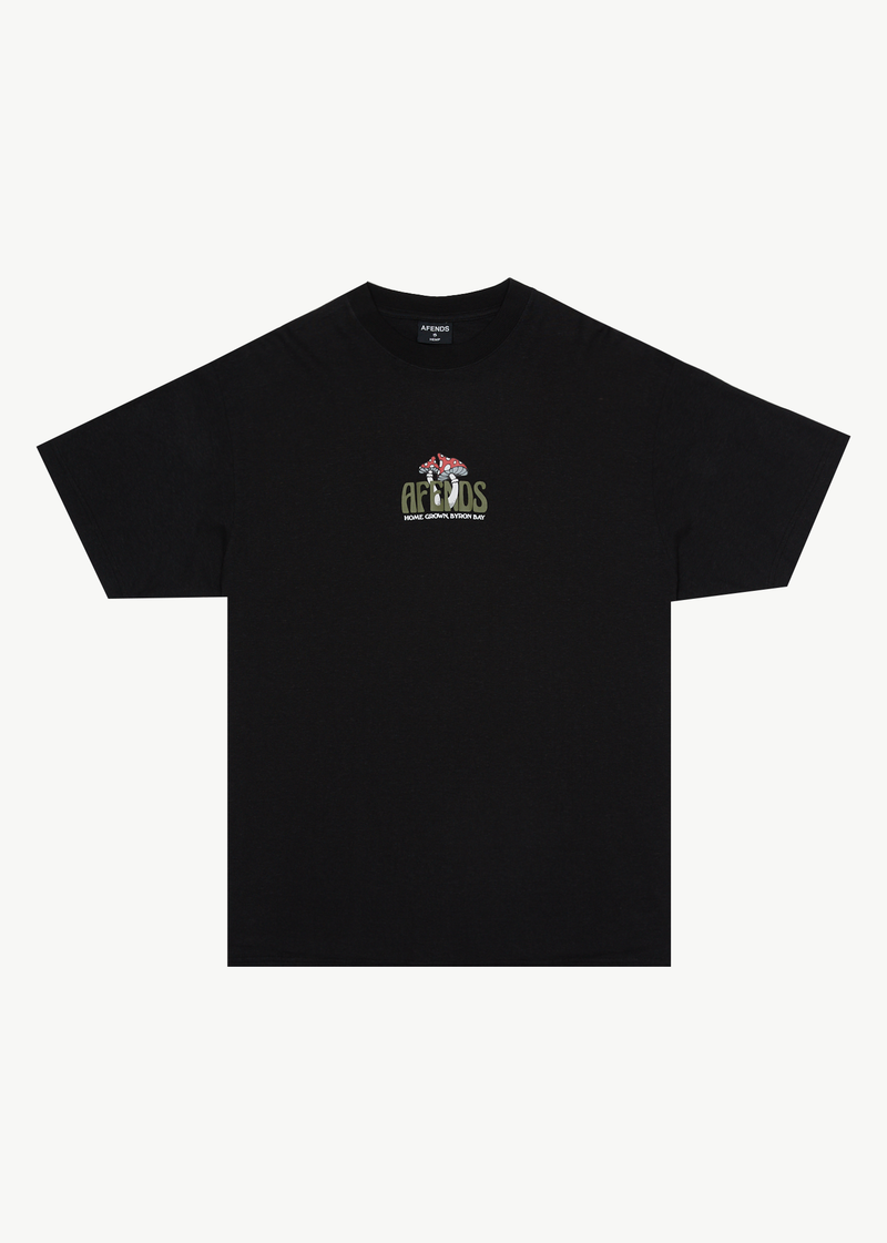 AFENDS Mens Let It Grow - Boxy T-Shirt - Black