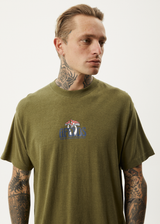 Afends Mens Let It Grow - Boxy T-Shirt - Military - Afends mens let it grow   boxy t shirt   military 