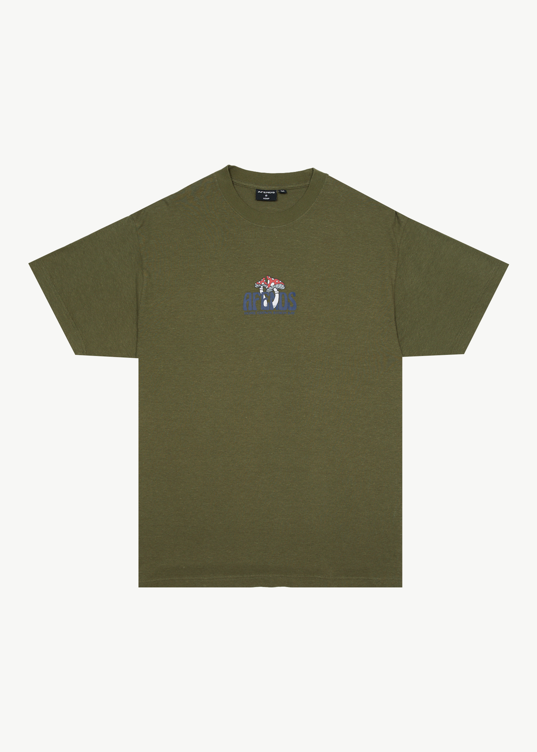 AFENDS Mens Let It Grow - Boxy T-Shirt - Military 