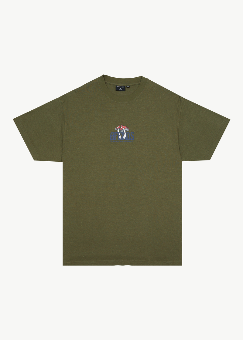 AFENDS Mens Let It Grow - Boxy T-Shirt - Military