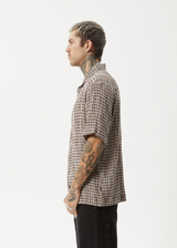 Afends Mens Base - Short Sleeve Shirt - Coffee Check - Afends mens base   short sleeve shirt   coffee check