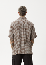 Afends Mens Base - Short Sleeve Shirt - Coffee Check - Afends mens base   short sleeve shirt   coffee check